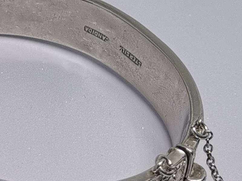 Detailed Silver Bangle