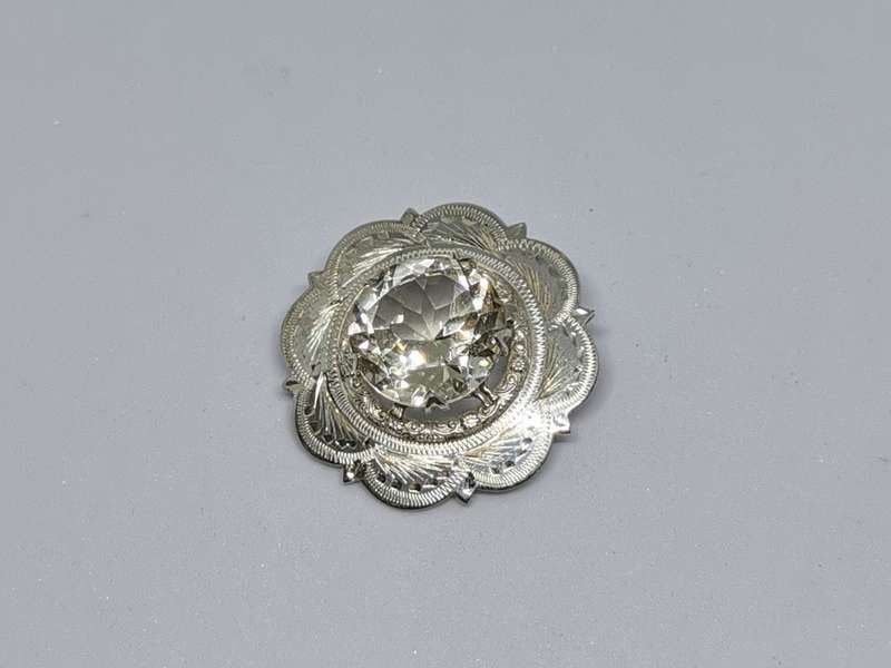 Dazzling Silver Brooch