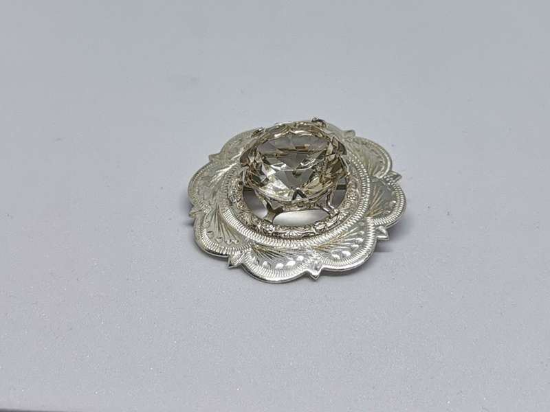 Dazzling Silver Brooch