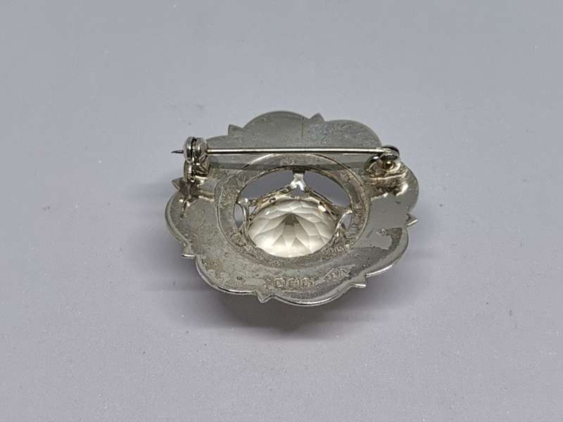 Dazzling Silver Brooch
