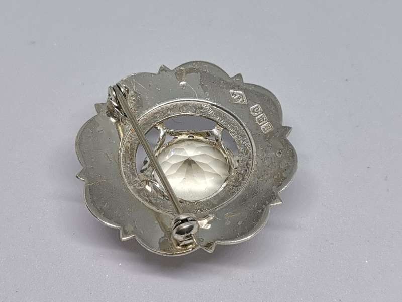Dazzling Silver Brooch