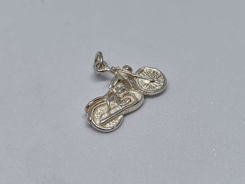 Silver Motorbike Charm