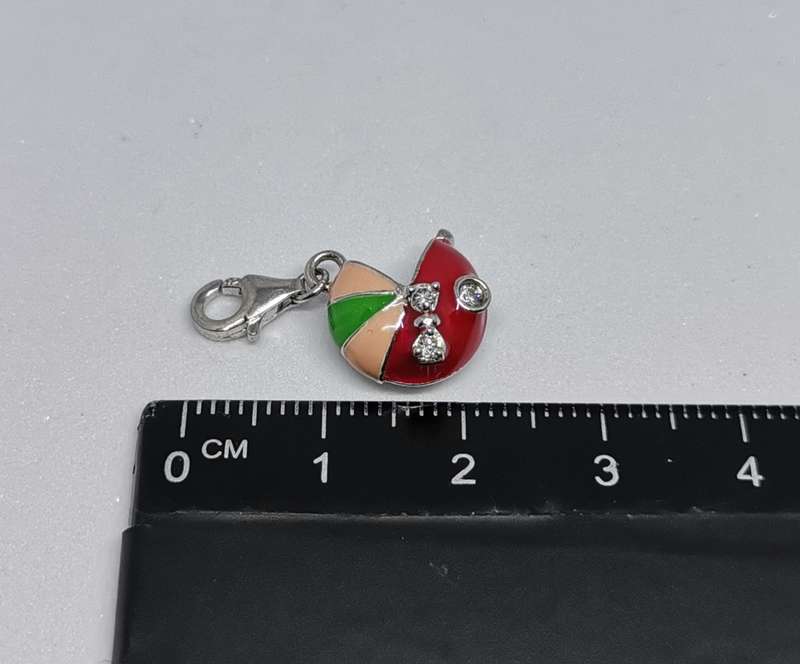 Silver Baby Carriage Charm