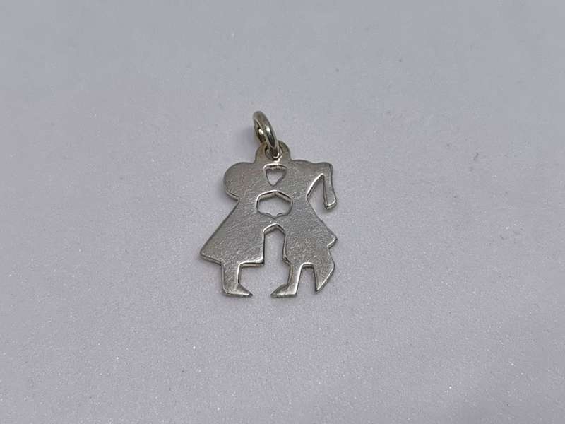 Silver Kissing Couple Charm