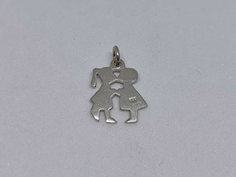 Silver Kissing Couple Charm