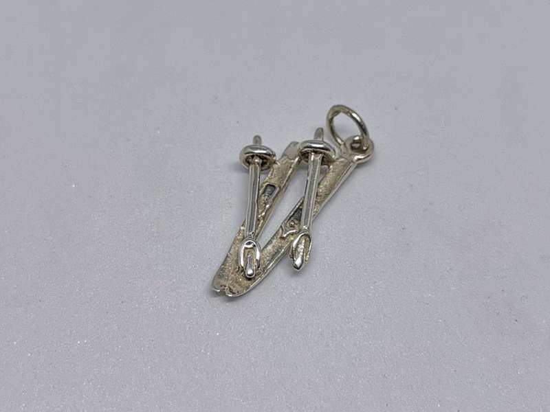 Silver Ski Charm