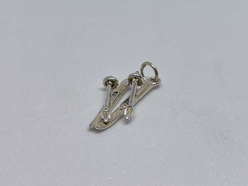 Silver Ski Charm
