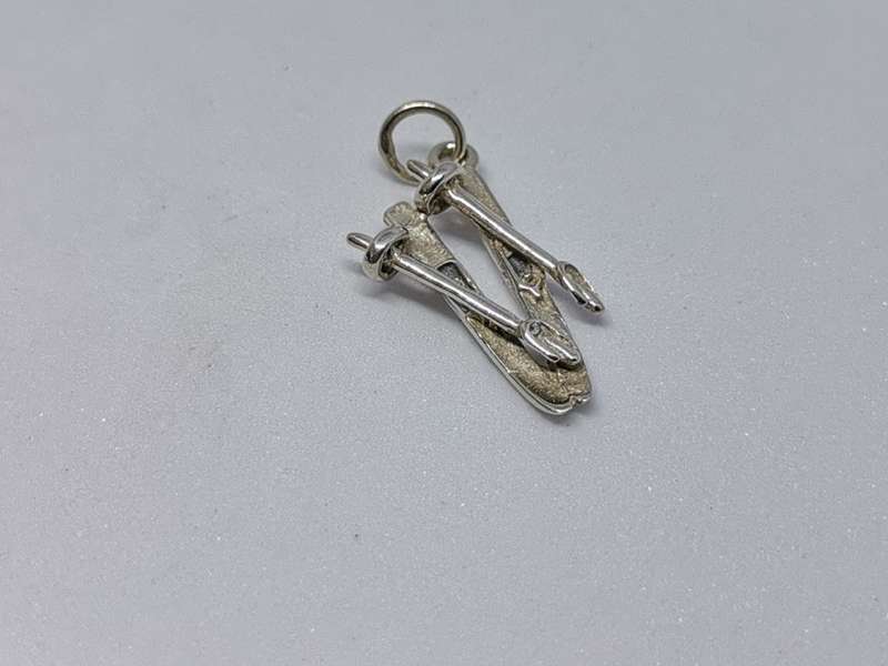 Silver Ski Charm