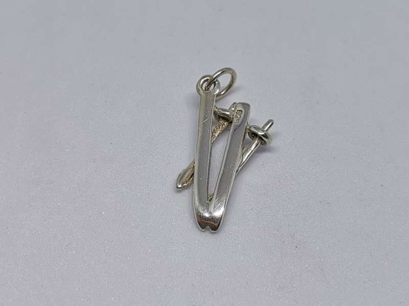 Silver Ski Charm