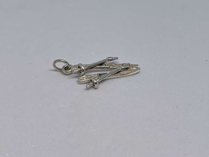 Silver Ski Charm