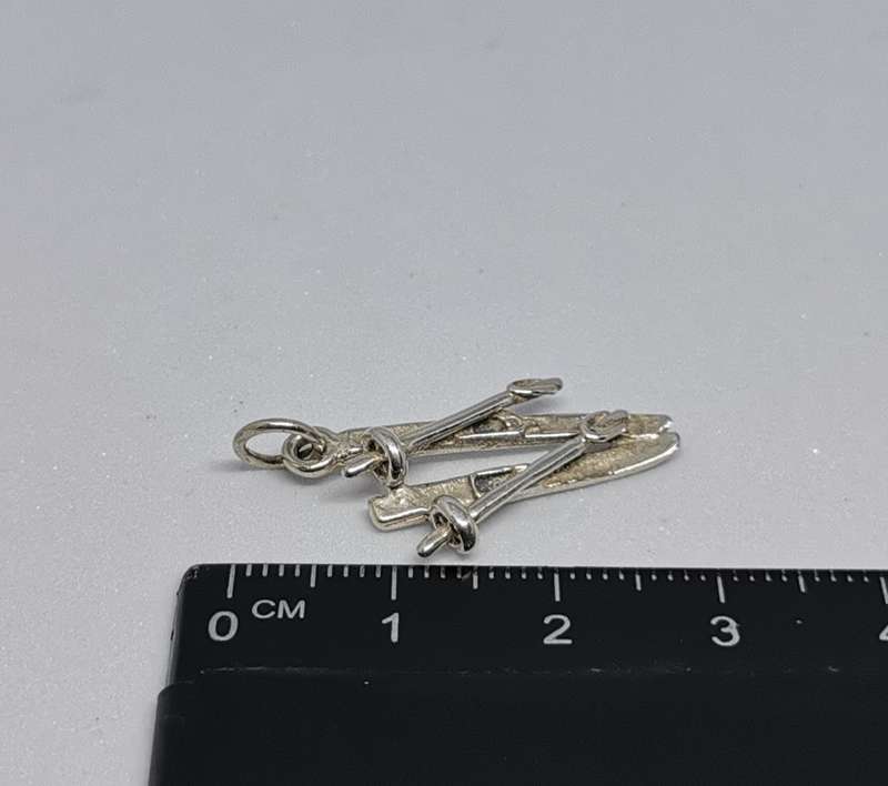 Silver Ski Charm