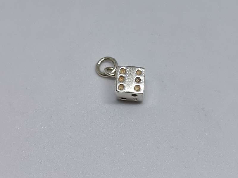 Silver Dice Charm