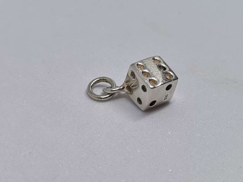 Silver Dice Charm