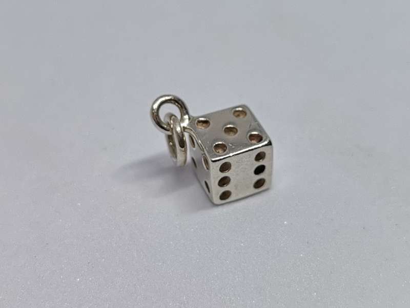 Silver Dice Charm