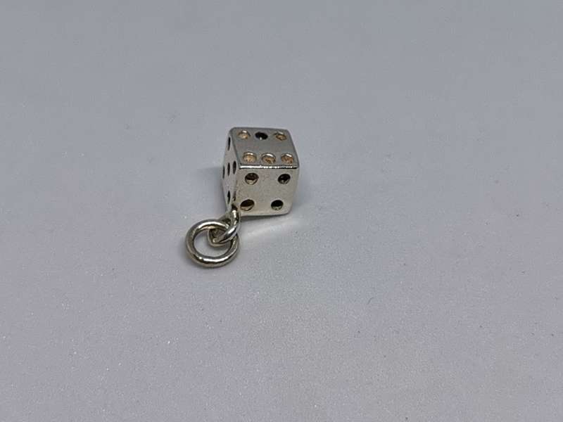 Silver Dice Charm