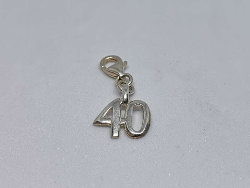 Silver 40 Birthday Charm