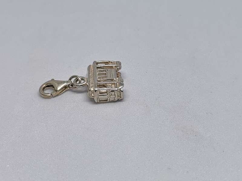 Silver Train Car Charm