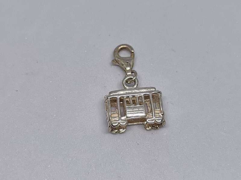 Silver Train Car Charm