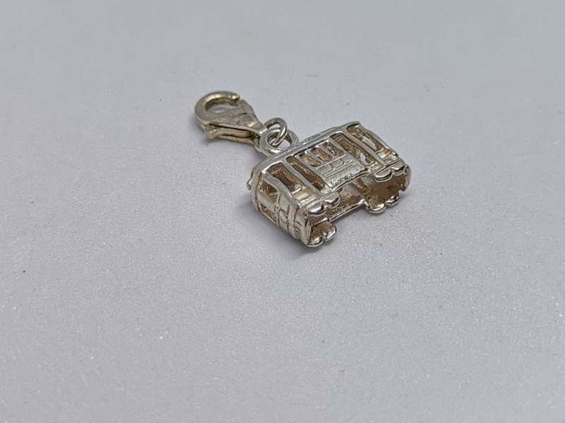 Silver Train Car Charm
