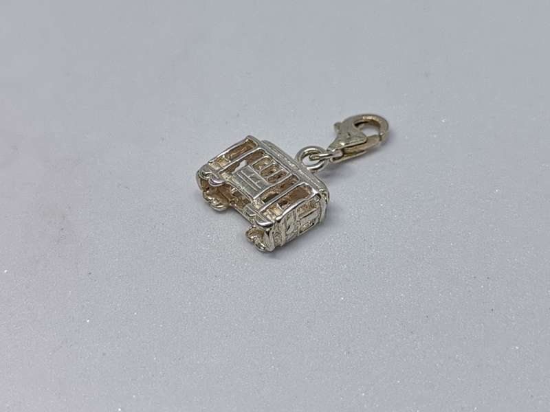 Silver Train Car Charm