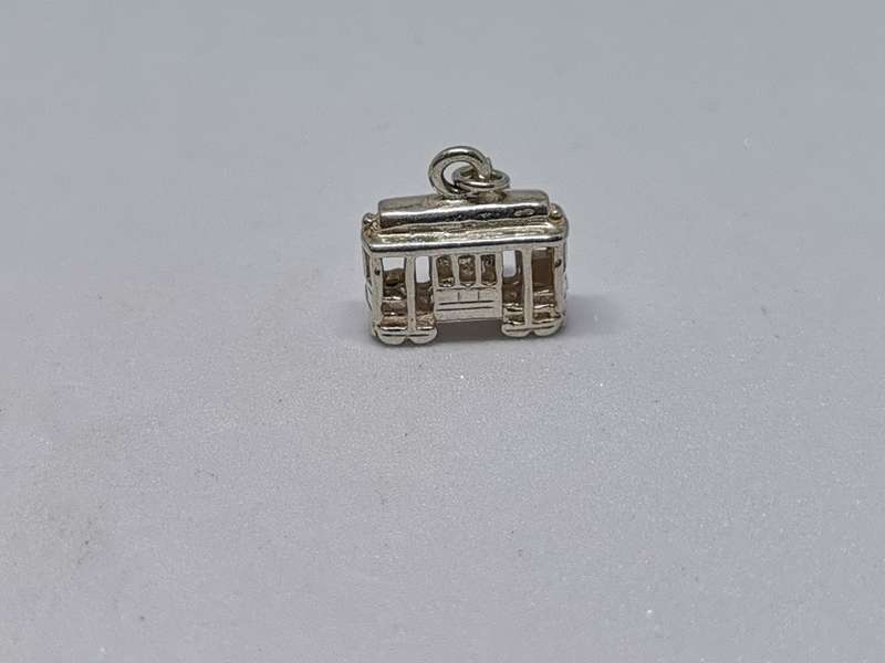 Silver Train Car Charm