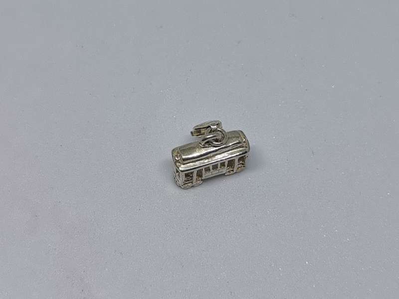 Silver Train Car Charm