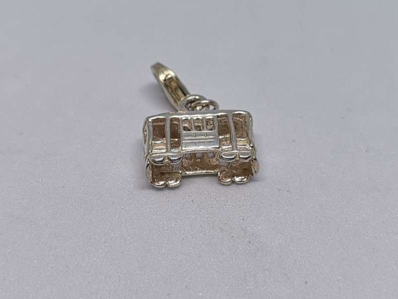 Silver Train Car Charm