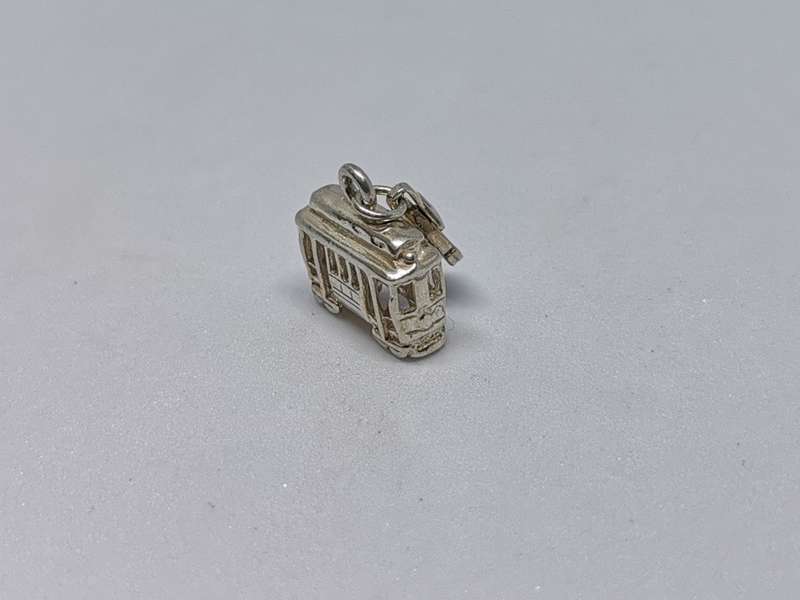 Silver Train Car Charm