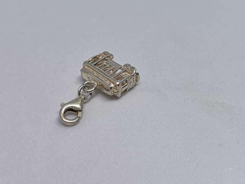 Silver Train Car Charm