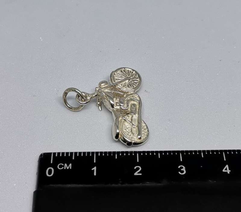 Silver Motorbike Charm