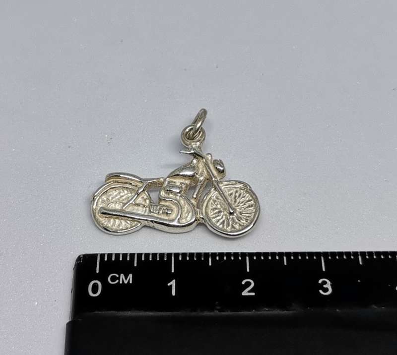 Silver Motorbike Charm