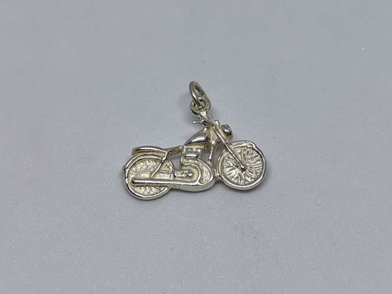 Silver Motorbike Charm