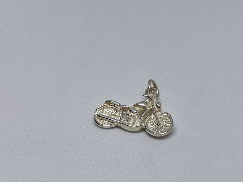 Silver Motorbike Charm