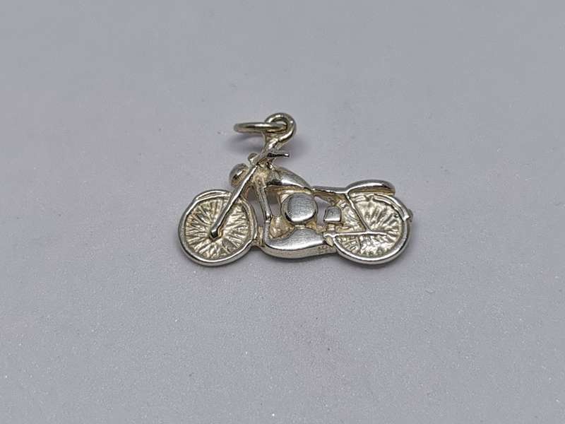 Silver Motorbike Charm