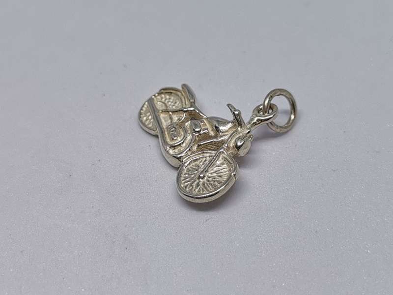 Silver Motorbike Charm