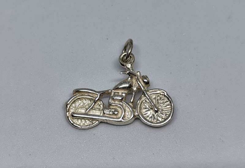 Silver Motorbike Charm