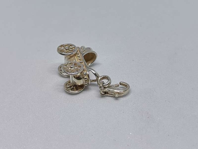 Silver Baby Carriage Charm