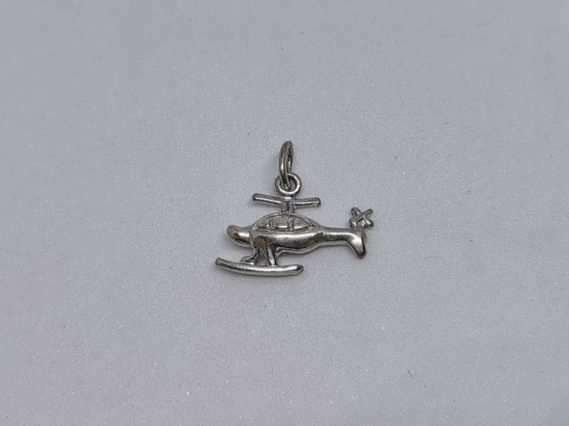 Silver Helicopter Charm