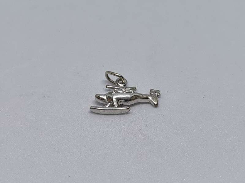 Silver Helicopter Charm
