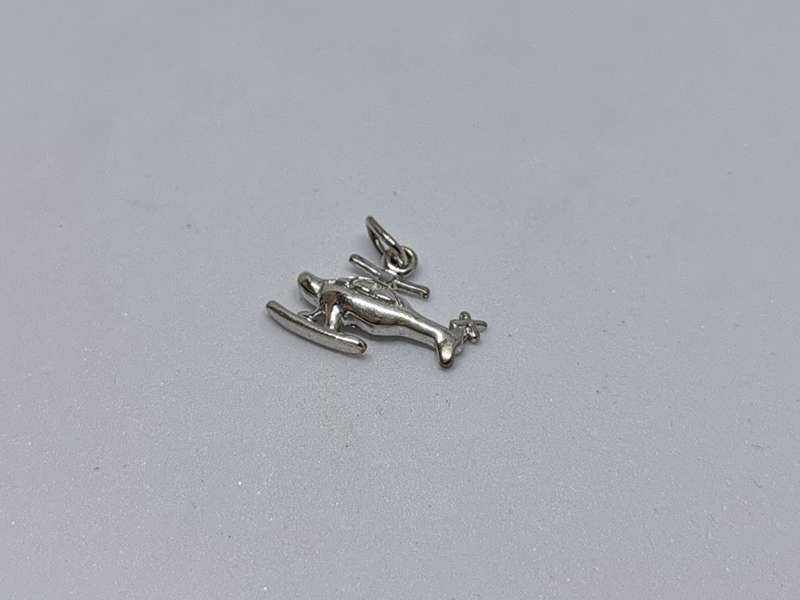 Silver Helicopter Charm