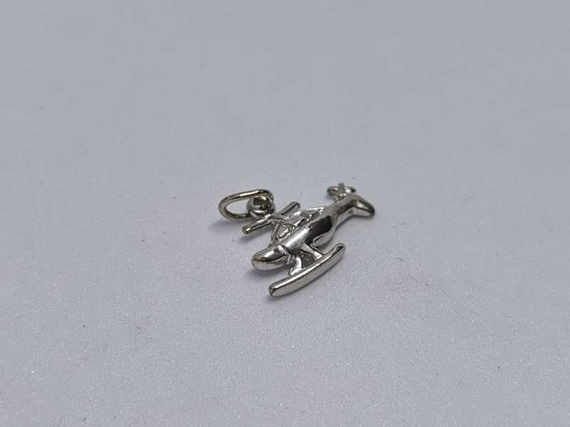 Silver Helicopter Charm