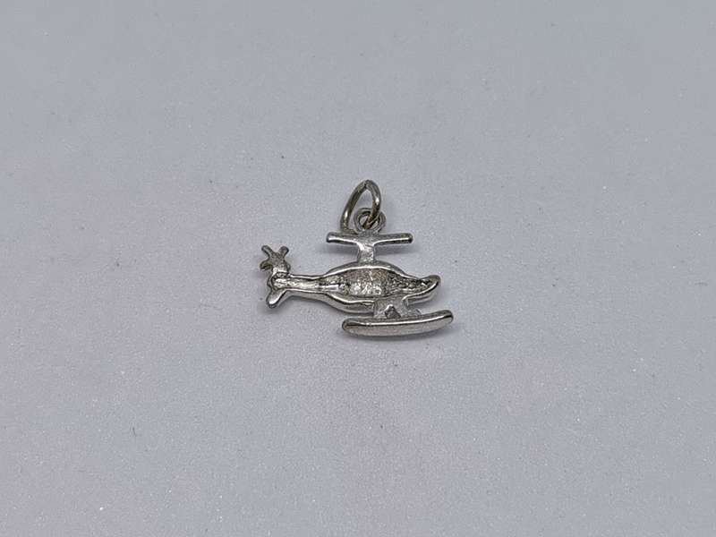 Silver Helicopter Charm