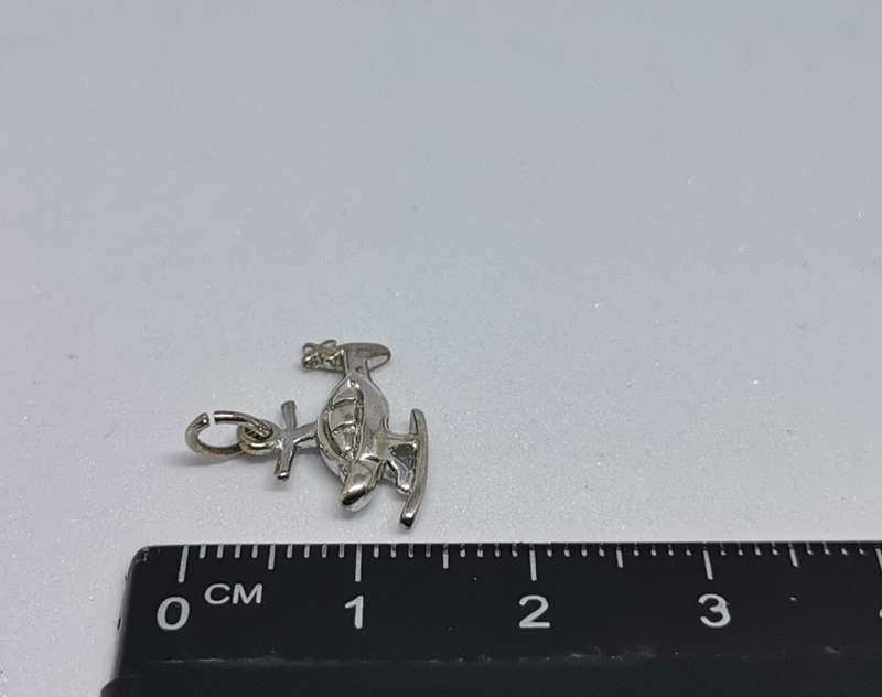 Silver Helicopter Charm