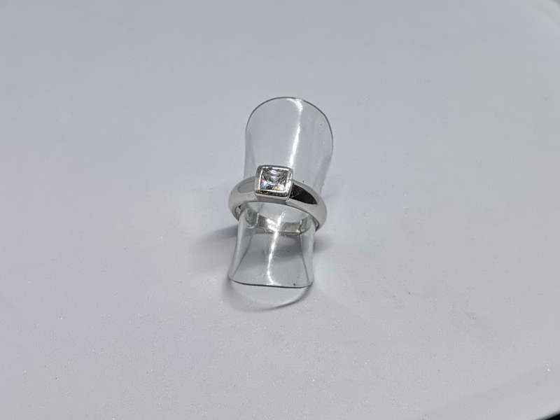 Silver Solitaire Ring