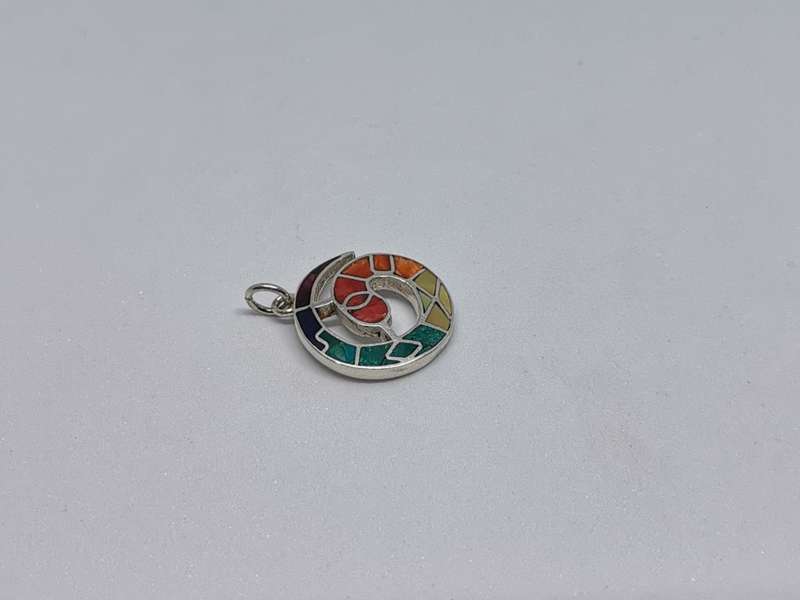 Silver Inka Calendar Spiral Pendant