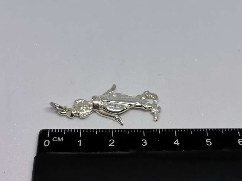 Silver Dangling Clown Pendant