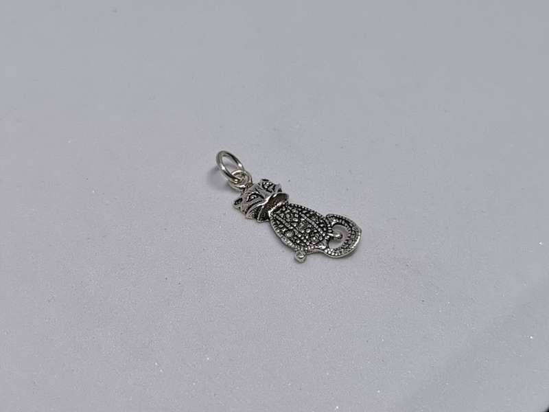 Silver Cat Charm