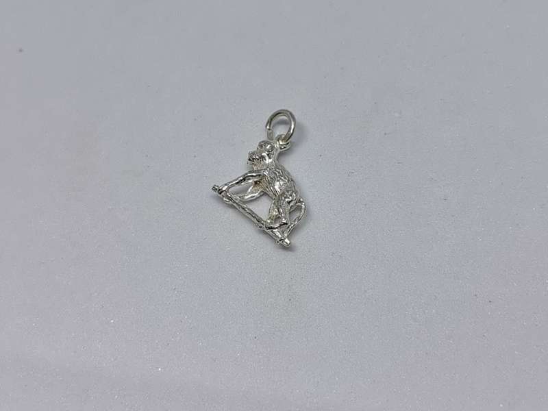 Silver Baboon Charm
