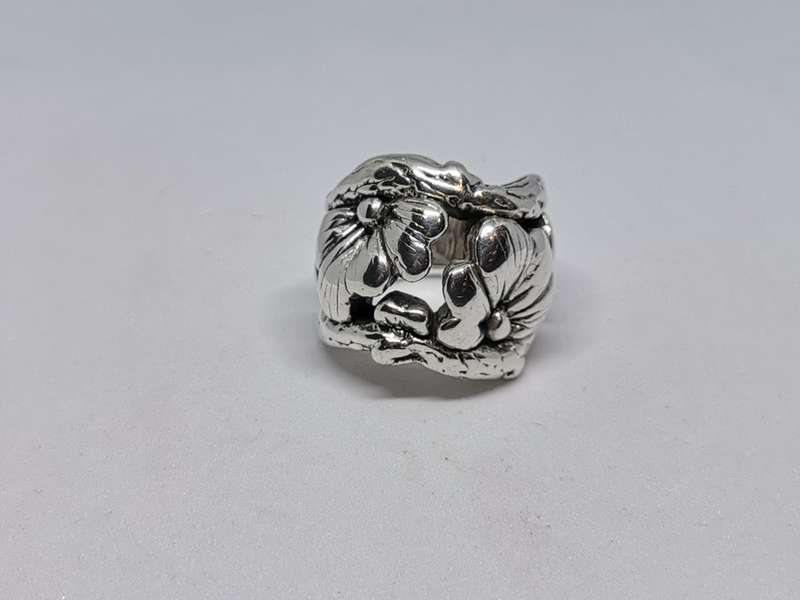 Bulky Silver Flower Ring