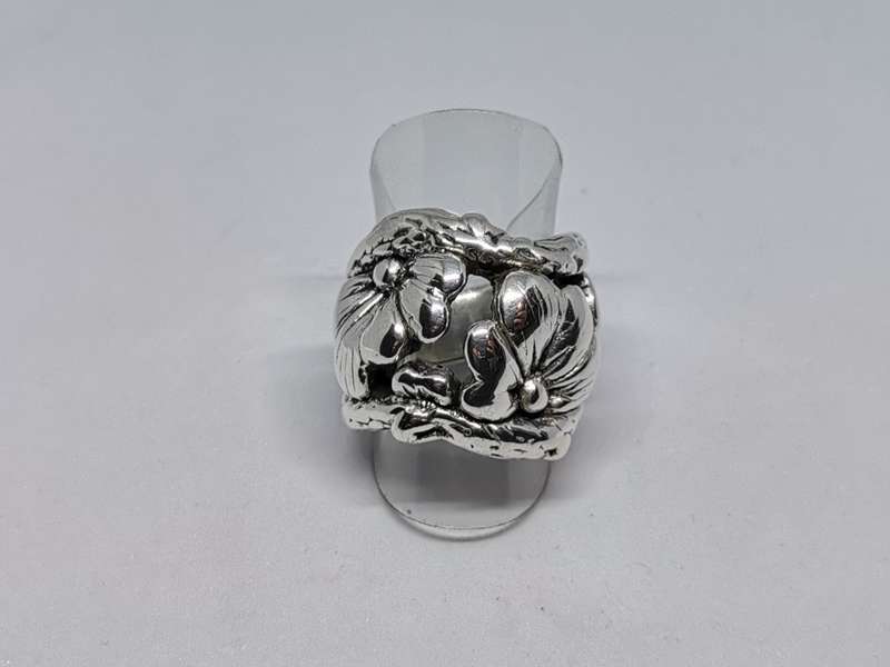 Bulky Silver Flower Ring